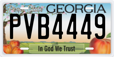 GA license plate PVB4449
