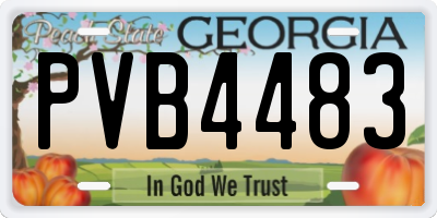 GA license plate PVB4483