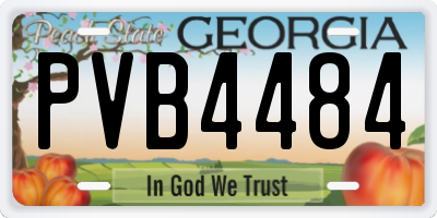 GA license plate PVB4484