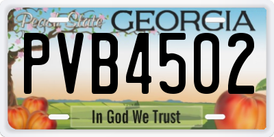 GA license plate PVB4502