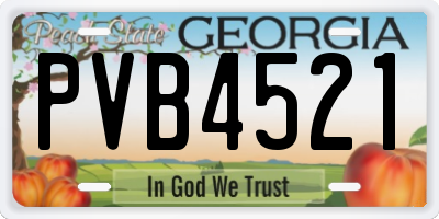 GA license plate PVB4521