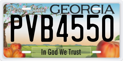 GA license plate PVB4550