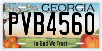 GA license plate PVB4560