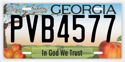 GA license plate PVB4577
