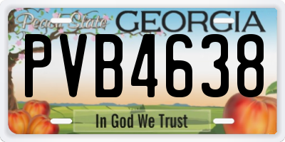 GA license plate PVB4638