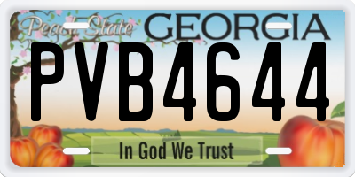 GA license plate PVB4644