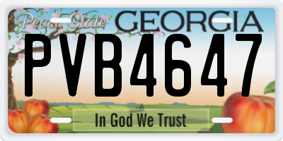 GA license plate PVB4647