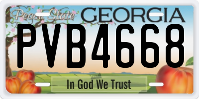 GA license plate PVB4668