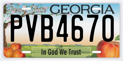 GA license plate PVB4670