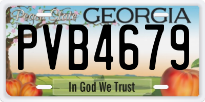 GA license plate PVB4679