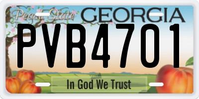 GA license plate PVB4701