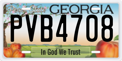 GA license plate PVB4708