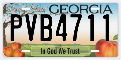 GA license plate PVB4711