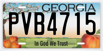 GA license plate PVB4715