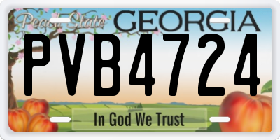 GA license plate PVB4724