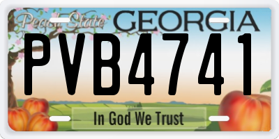 GA license plate PVB4741
