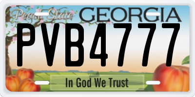 GA license plate PVB4777