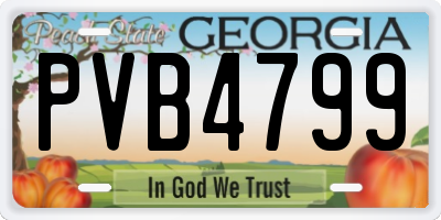 GA license plate PVB4799