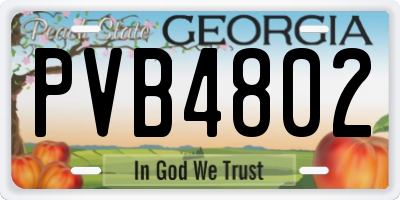 GA license plate PVB4802