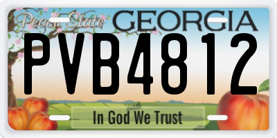 GA license plate PVB4812