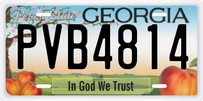 GA license plate PVB4814