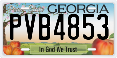 GA license plate PVB4853