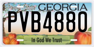 GA license plate PVB4880