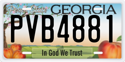 GA license plate PVB4881