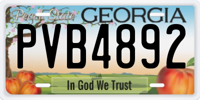 GA license plate PVB4892