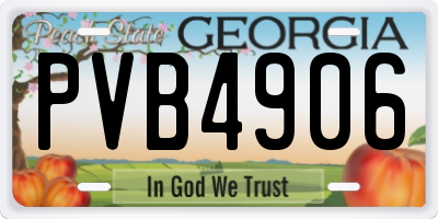GA license plate PVB4906