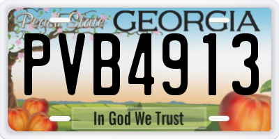 GA license plate PVB4913