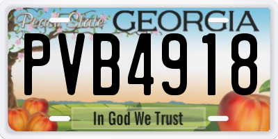 GA license plate PVB4918