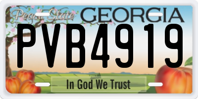 GA license plate PVB4919