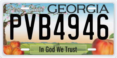 GA license plate PVB4946