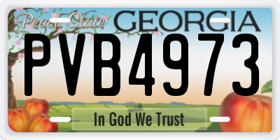 GA license plate PVB4973