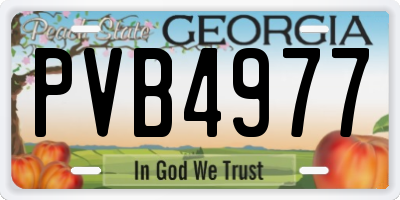 GA license plate PVB4977
