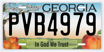 GA license plate PVB4979