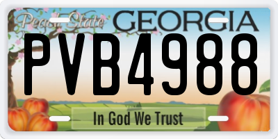 GA license plate PVB4988
