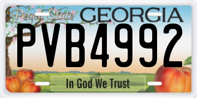 GA license plate PVB4992