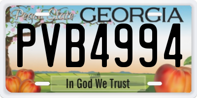GA license plate PVB4994