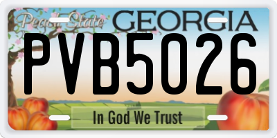 GA license plate PVB5026