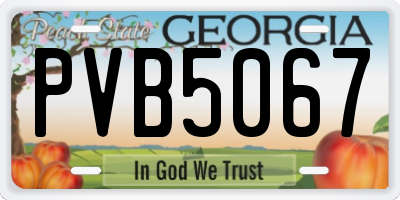 GA license plate PVB5067