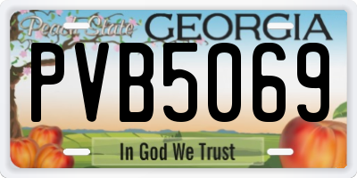 GA license plate PVB5069