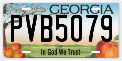 GA license plate PVB5079