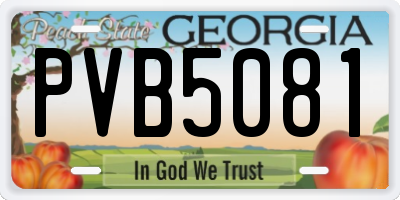 GA license plate PVB5081