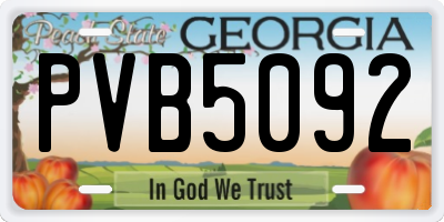 GA license plate PVB5092
