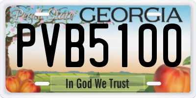 GA license plate PVB5100