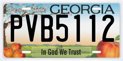 GA license plate PVB5112