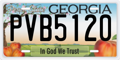 GA license plate PVB5120