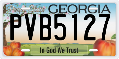 GA license plate PVB5127